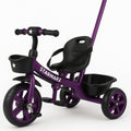 StarMarz Kids Tricycle with Push Handle | Toddler Ride-On Bike with Safety Seat, Backrest & Storage Basket | Baby Trike for Boys & Girls (1–4 Years) - Purple