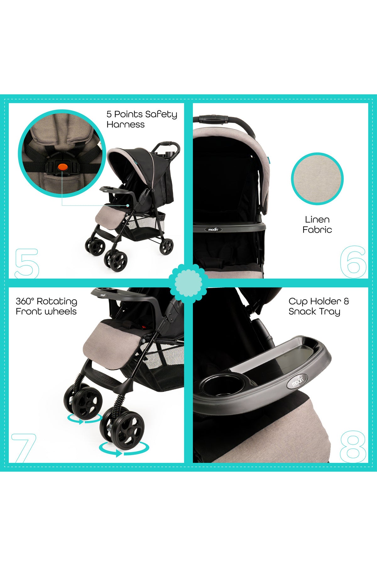 MOON Metro Urban Baby Stroller -Black