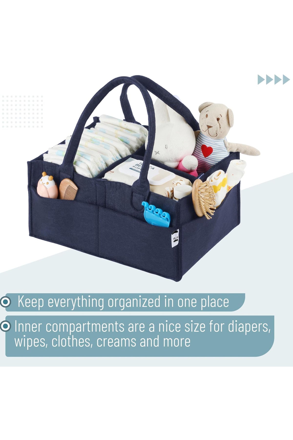Star Babies Caddy Diaper bag organizer - Navy Blue - new