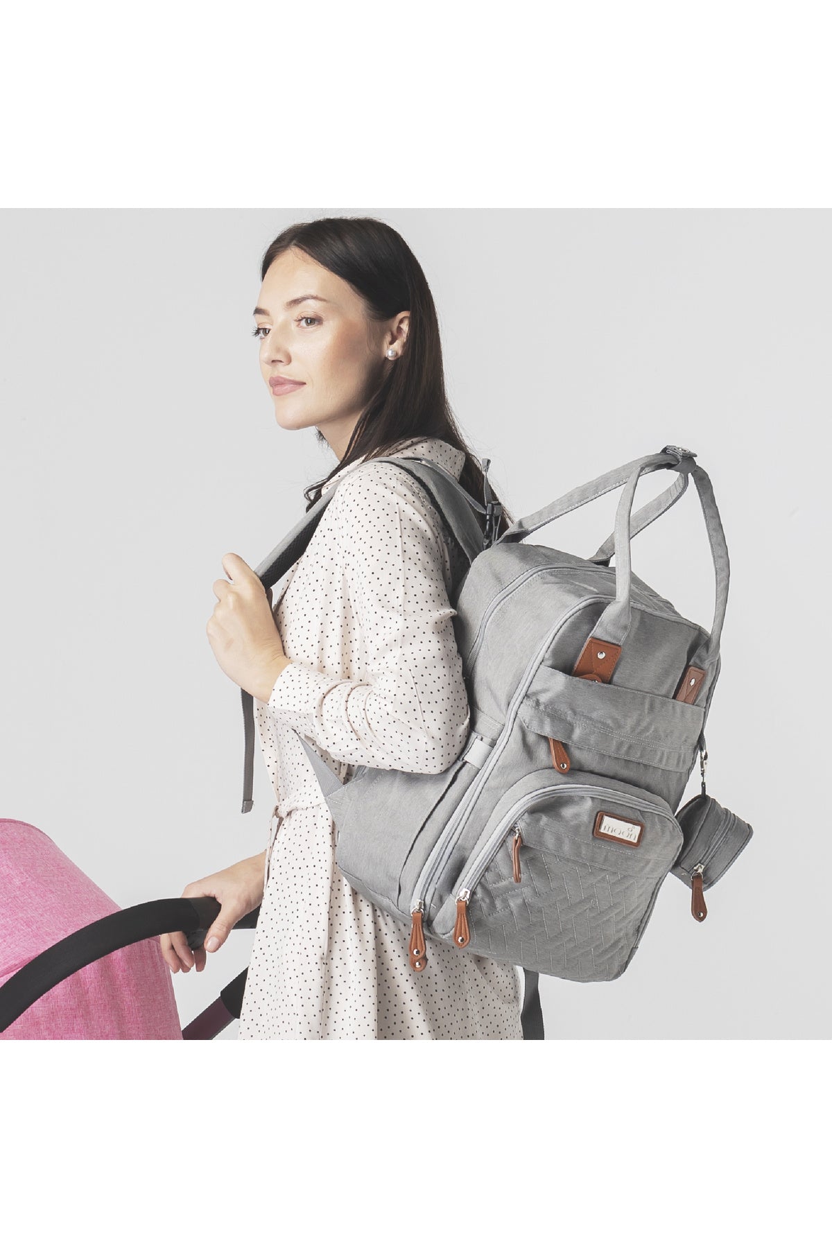 MOON KaryMe - Diaper Back Pack with pacifier case- Grey