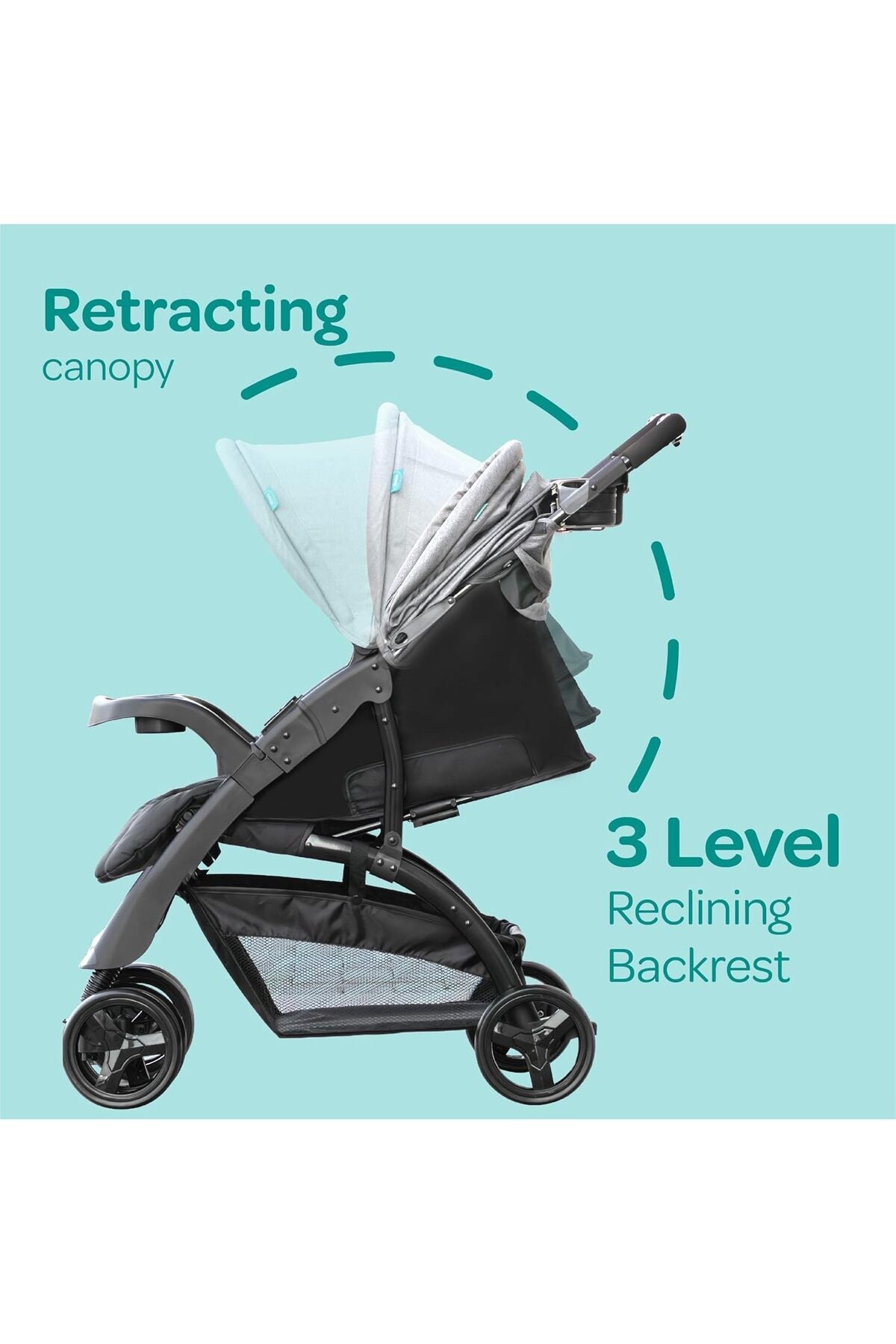 MOON Aria Baby Stroller Travel Gear -Light Grey