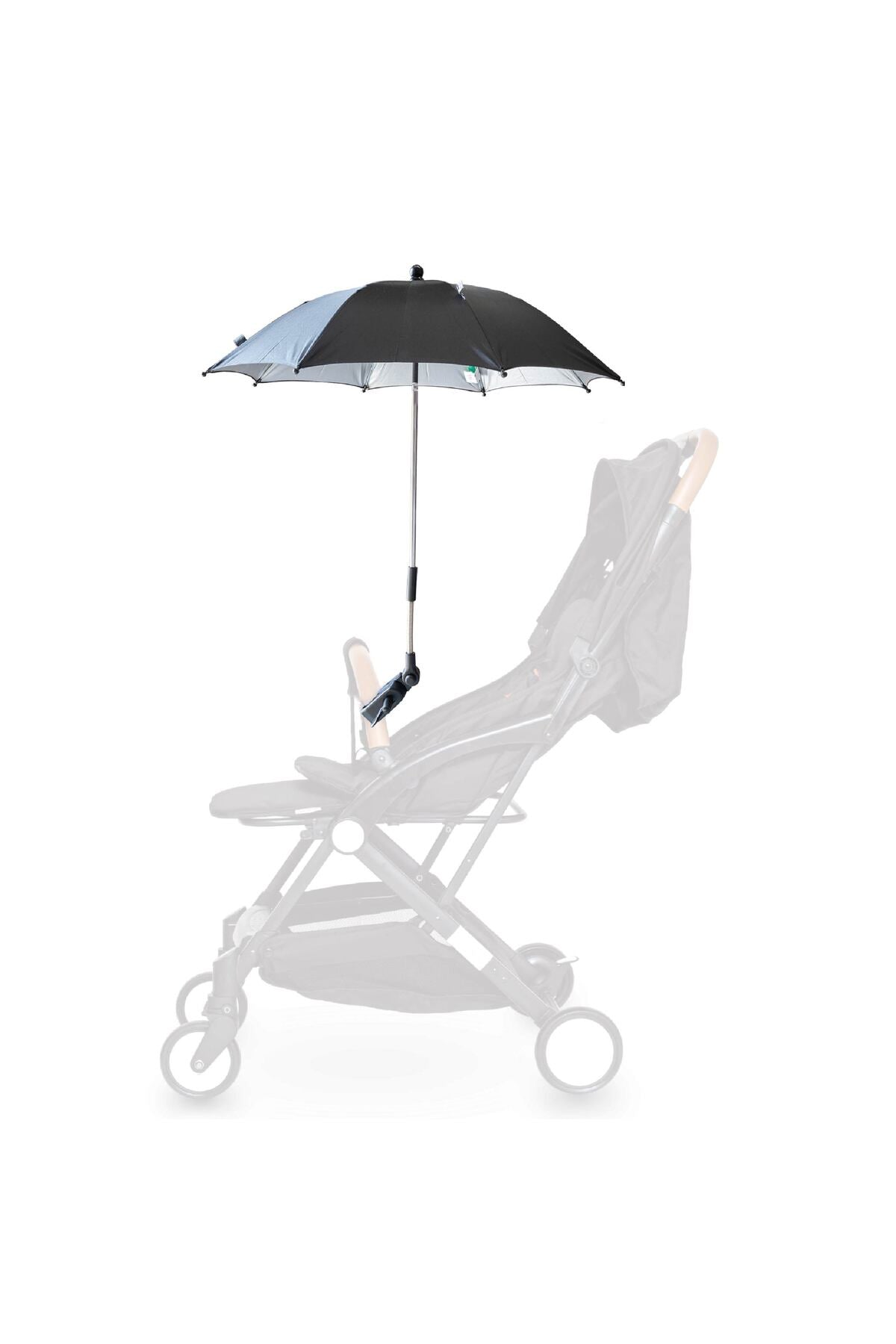 MOON waterproof Baby Stroller Umbrella with 180 Degree adjustable arm- Universal Clip-Black