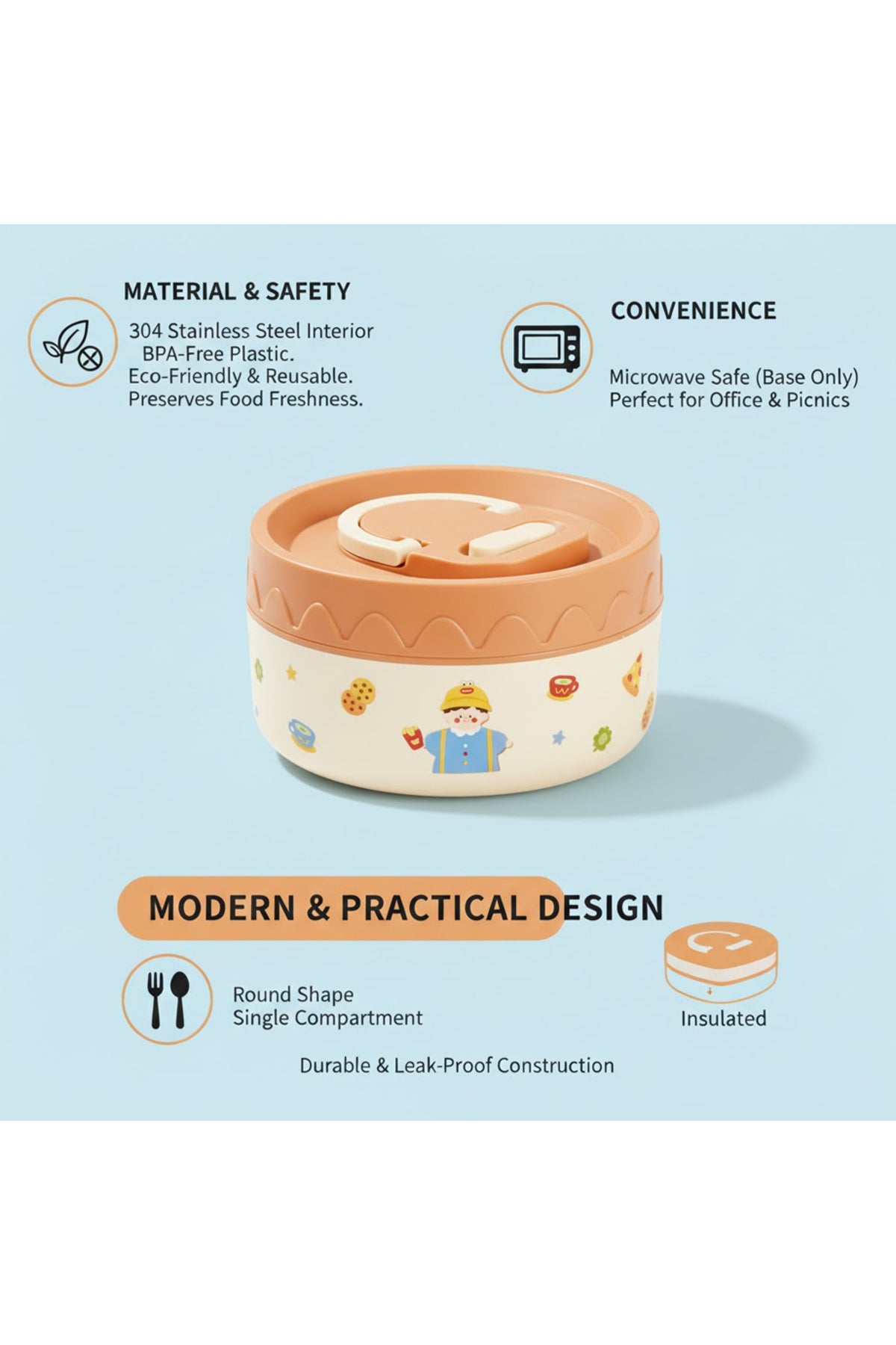 Star Babies - Stainless Steel Mnii lunch box/ food jar combo for food/soup /salad