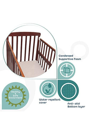 MOON  Two fold Travel Cot Mattress - Beige