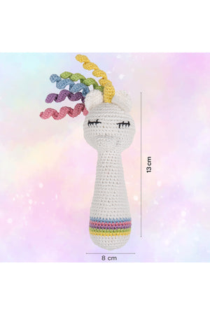 MOON Handcrafted Crochet Knitted Loop Rattle Toy -Pony
