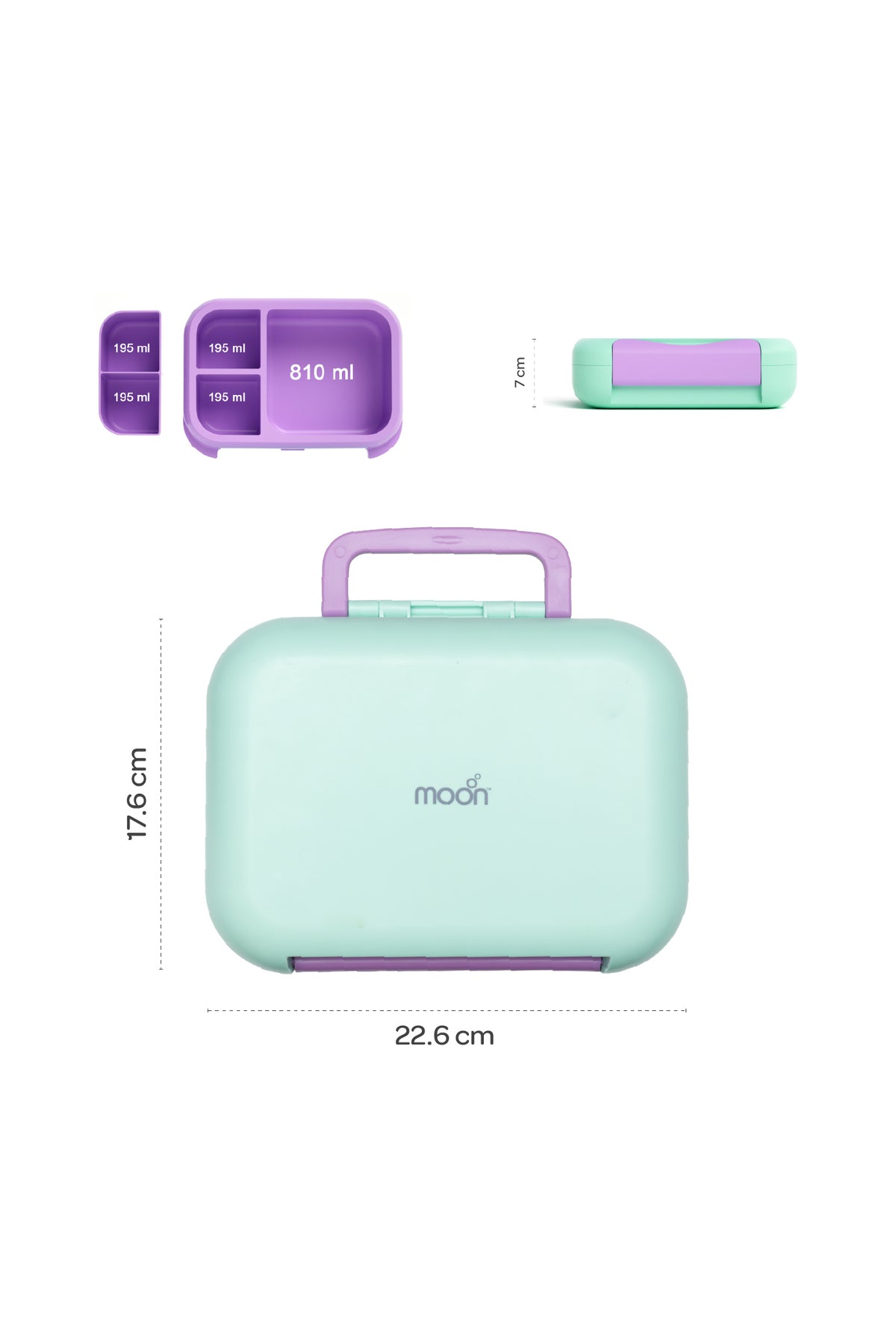 MOON Marmita Kids Lunch Box Set with Insulated Bottle & Bag – Leakproof, BPA-Free, Microwave & Dishwasher Safe  -Mermaid