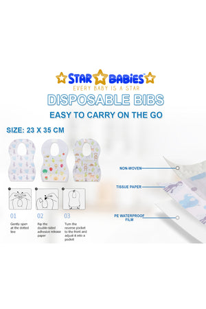 Star Babies - Changing Mats 80pcs, Bibs 70pcs and Scented Bag 10pcs with Refill - White