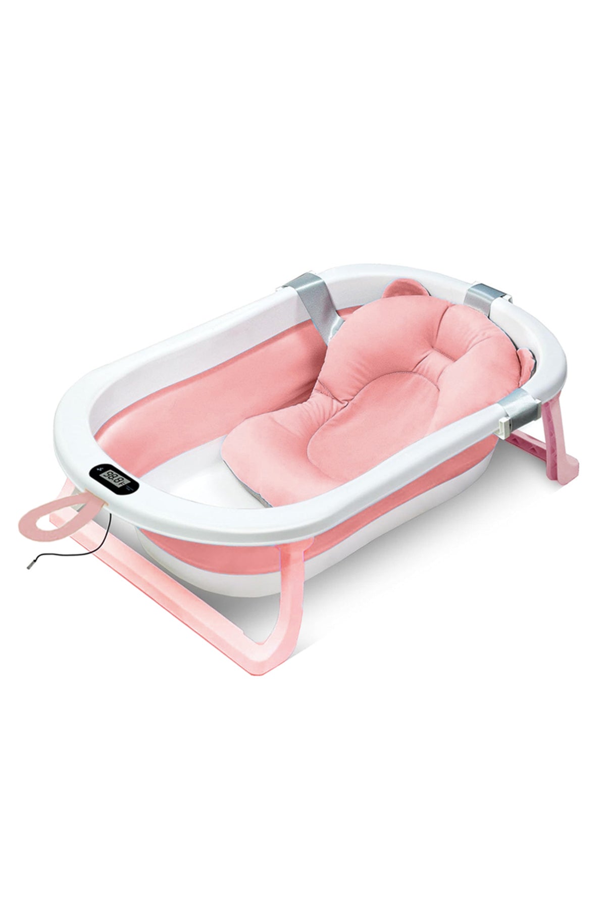 Star Babies - Baby Foldable Bathtub With Thermometer & Bathmat Set - Pink