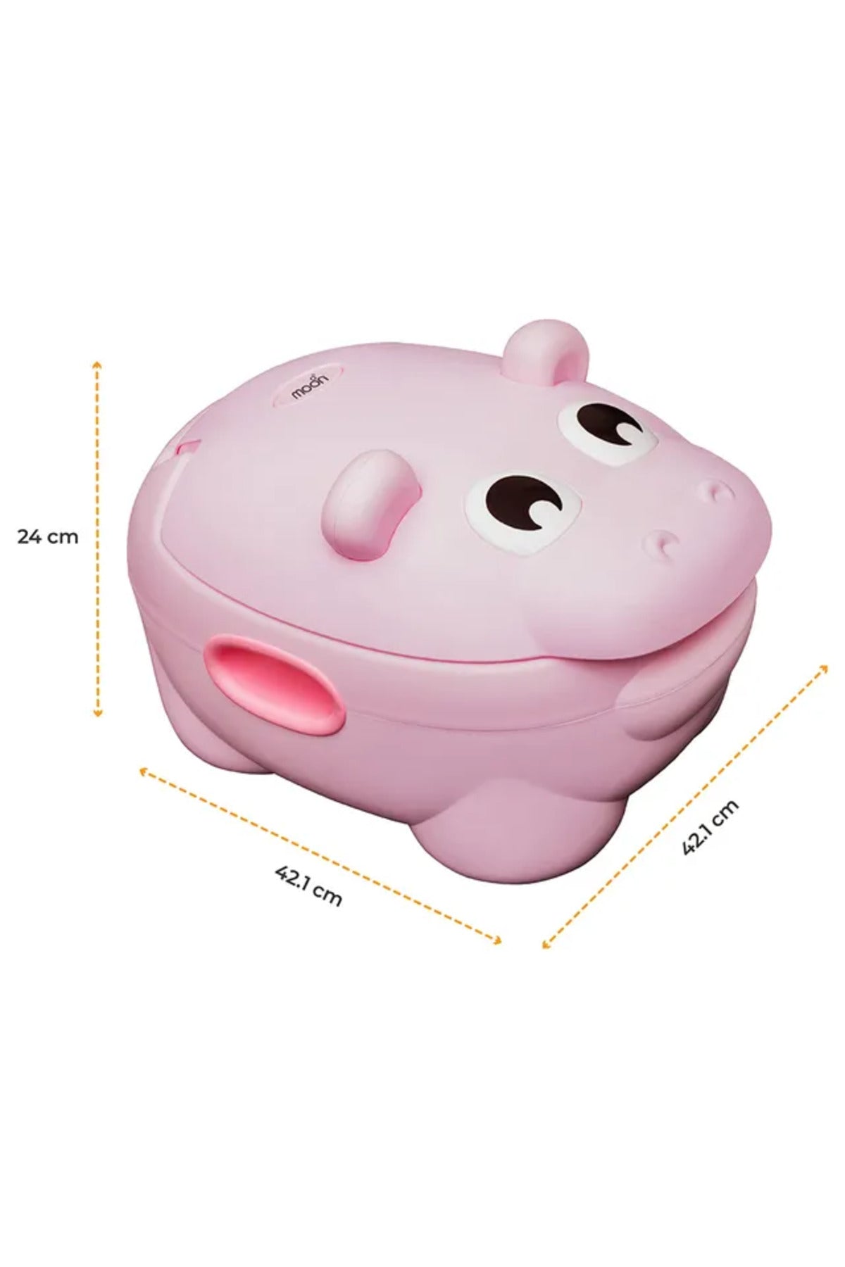 MOON Baby potty Hippo with PU Cushion  - Pink