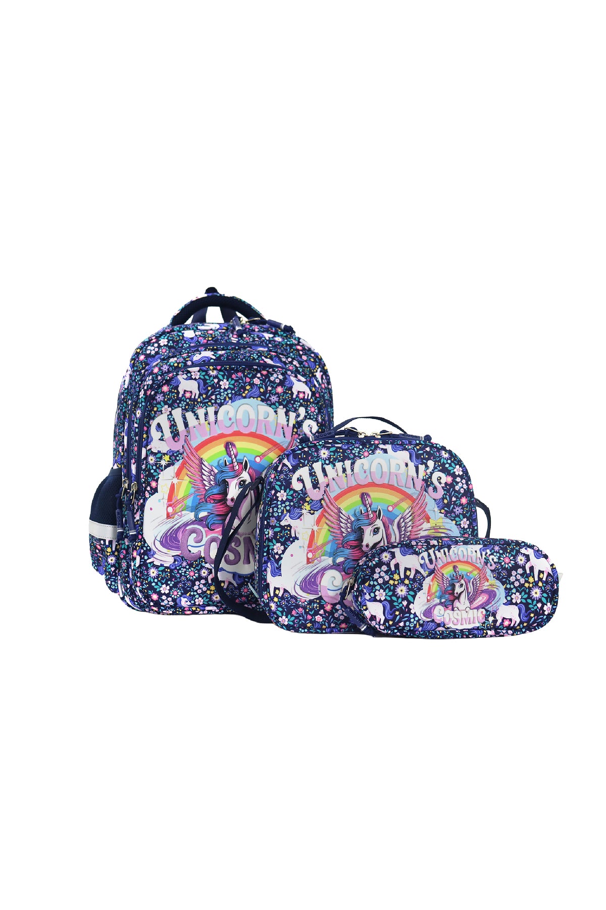 MOON  3 in 1 Kids Backpack  Set   - (16-Inch) Premium Kids School Bag with Lunch Bag & Pencil Case-Unicorn