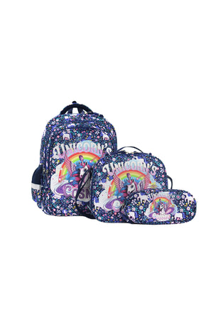 MOON  3 in 1 Kids Backpack  Set   - (16-Inch) Premium Kids School Bag with Lunch Bag & Pencil Case-Unicorn