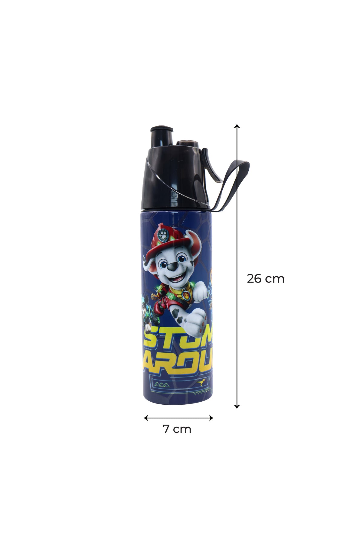 MOON Licensed Paw Petrol Kids Water Bottle with Mist Spray Nozzle Stainless Steel Bottle for Boys & Girls | School, Outdoor, Camping, Hiking | Spill-Proof Carry Loop | Ideal for Summers and Winters