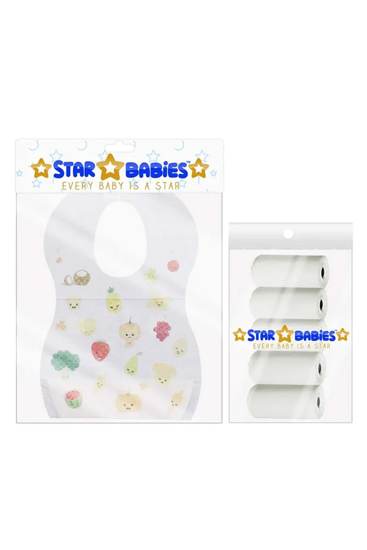 Star Babies 5pcs Scented Bag + Disposable Bibs 10pcs - White