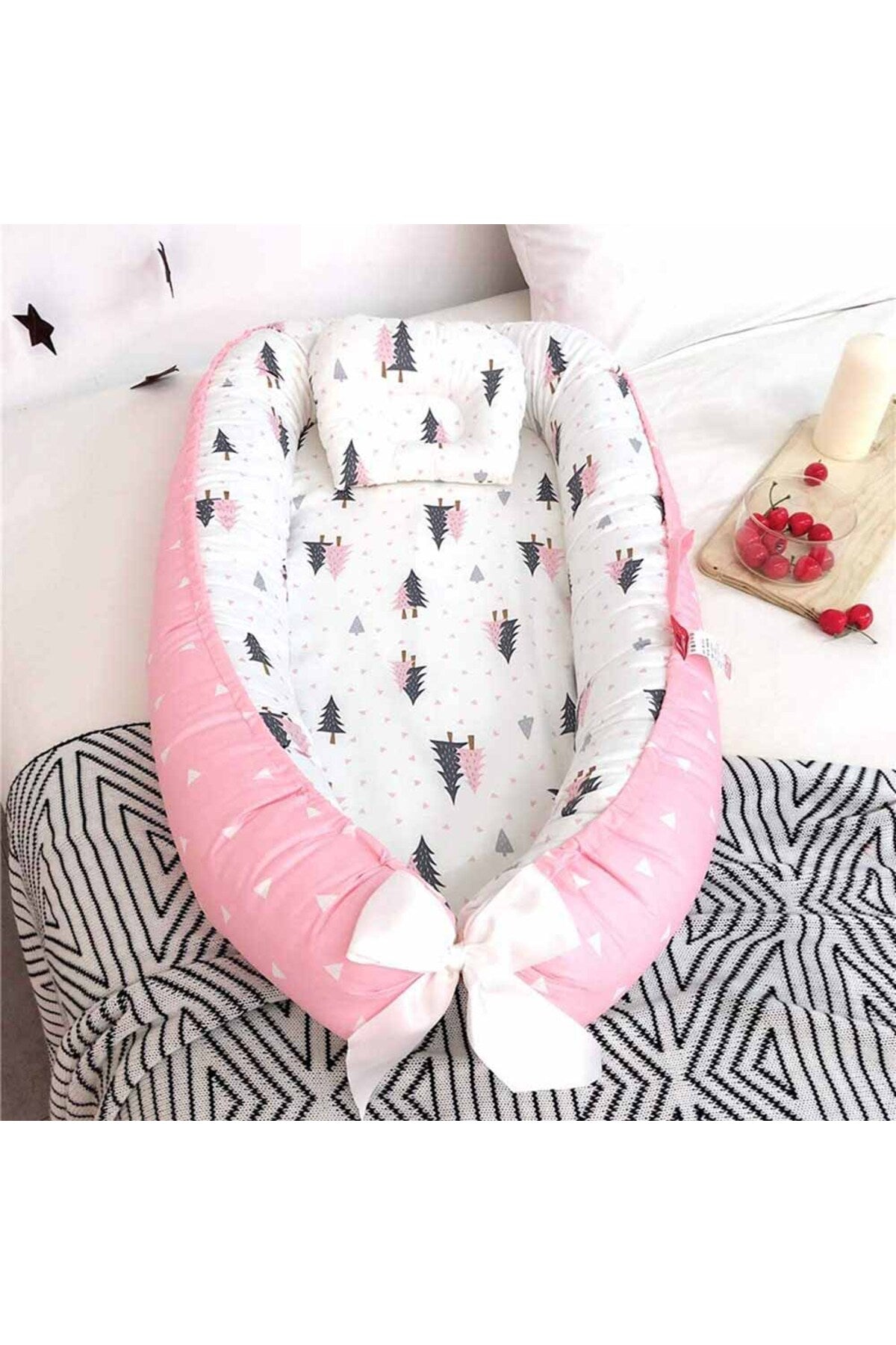 Star Babies Portable Lounger Sleeping Pod for New Born Babies - Pink