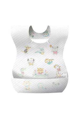 Star Babies - Disposable Bibs Animal Print 5pcs, Disposable Towel 3pcs, Scented Bag 2pcs & Dispenser, Changing Mat 10pcs - Ivory