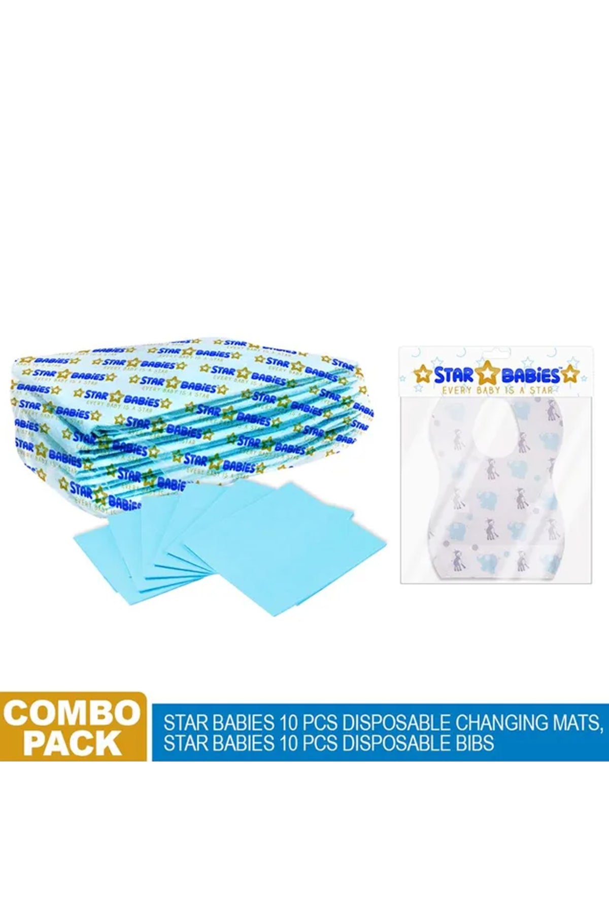 Star Babies - Disposable Changing Mats with Bibs - 10pc-Set
