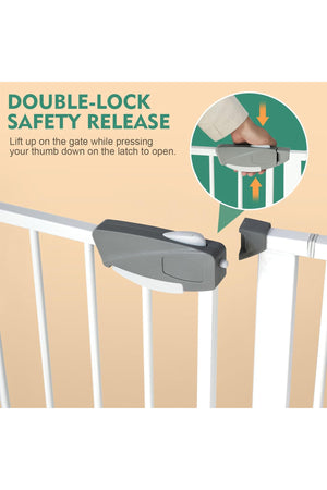 Star Babies - Auto-Close Safety Baby Gate - 75-84cm + 20cm Extension Kit