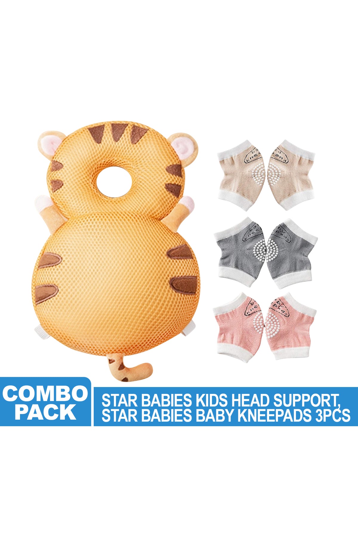 Star Babies - Combo (Baby Head Support, Knee Pad 3Pair) - Assorted