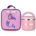 Star Babies Little Mermaid Themed Bento Lunch Bag , Toddler-Friendly, 3 Years+, Easy to clean- Lavender with food jar -Pink 500ml