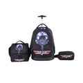 MOON Licensed Top Gun 3-in-1 Kids Trolley Backpack Set  - (18-Inch) Premium Kids School Bag with Lunch Bag & Pencil Case-Black