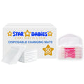 Star Babies - Disposable Changing Mat 50pcs With Breast Pad 40pcs - White
