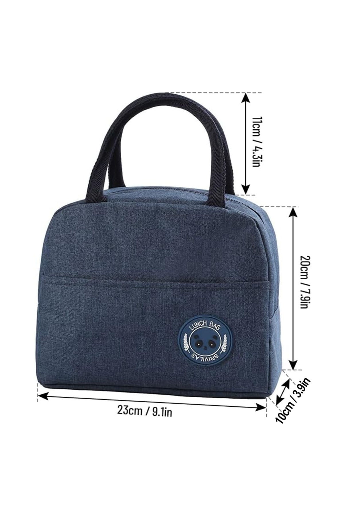 Star Babies Insulated Mini Lunch Bag with 5 Compartment Lunch Box and Fork-Spoon Set- Navy