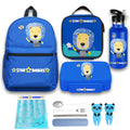 Star Babies Set of 4 – Brave Lion Theme 16" School Bag, 4-Compartment Lunch Box, Insulated Lunch Bag, 500ml Water Bottle