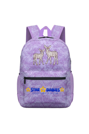 Star Babies Deer Print School Bag - Lavender