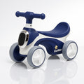 StarMarz Baby Balance Bike – 4-Wheel Toddler Training Bike with Soft Seat, Easy-Grip Handlebar & Silent Wheels – Indoor/Outdoor Ride-On for Babies (10–36 Months) – Blue & White