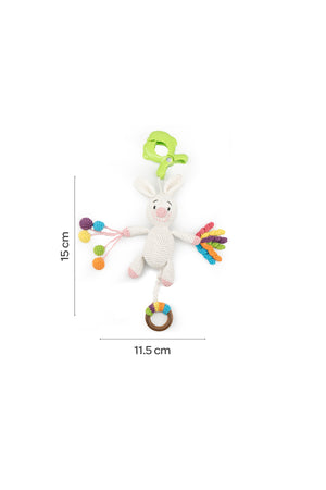 MOON Handcrafted Crochet Toy with Cuddle Ring & Clip Hanger-Bunny
