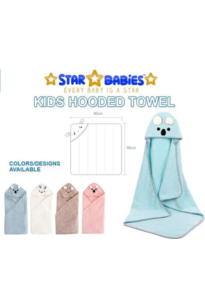 Star Babies - Microfiber Hooded Towel w/ Reusable Changing Mat - White