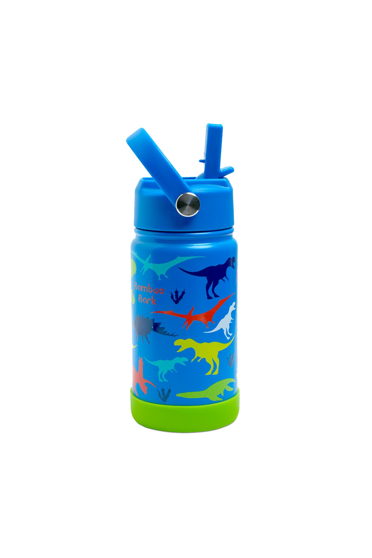 Bamboo Bark Insulated Water Bottle with Straw & Handle – Stainless Steel Double Wall Thermos Flask for Hot & Cold Water, Leak-Proof & Reusable Kids Water Bottle