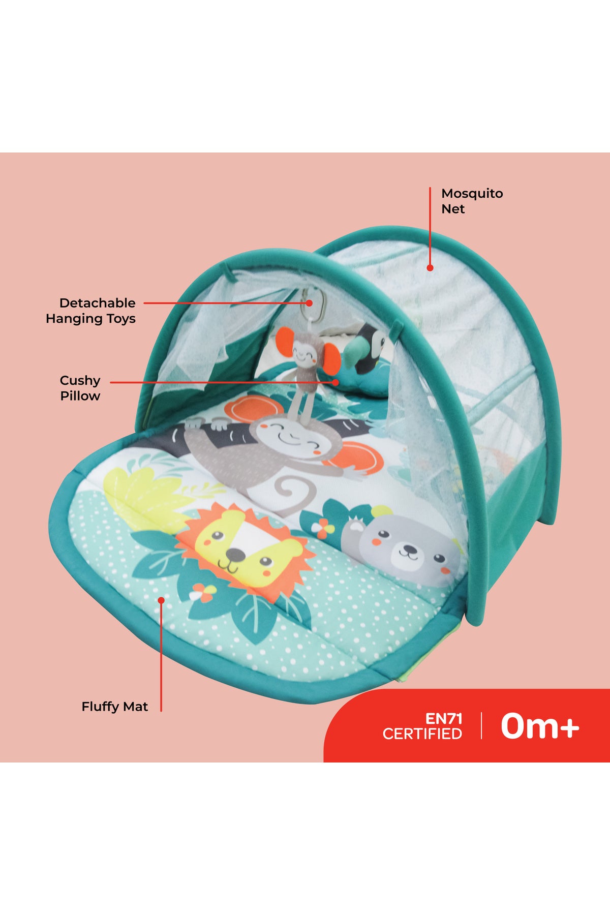 MOON Sit Feed Nap and Play Activity Floor Mat for Babies 0m+ - Blue