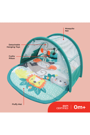 MOON Sit Feed Nap and Play Activity Floor Mat for Babies 0m+ - Blue