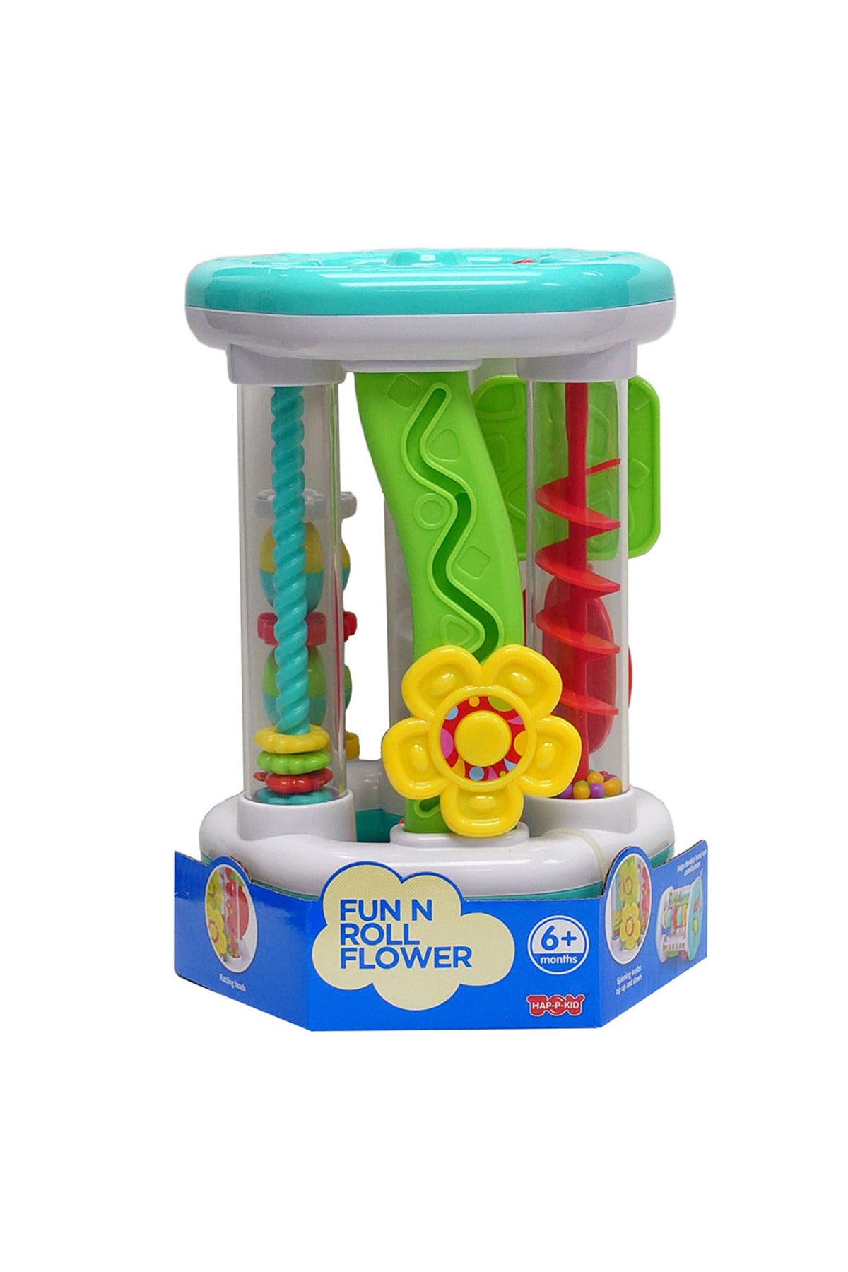 Fun N Roll Flower Activity Toy for Babies - Spinning Knobs, 8 Activities, Hand-Eye Coordination, Visual Stimulation