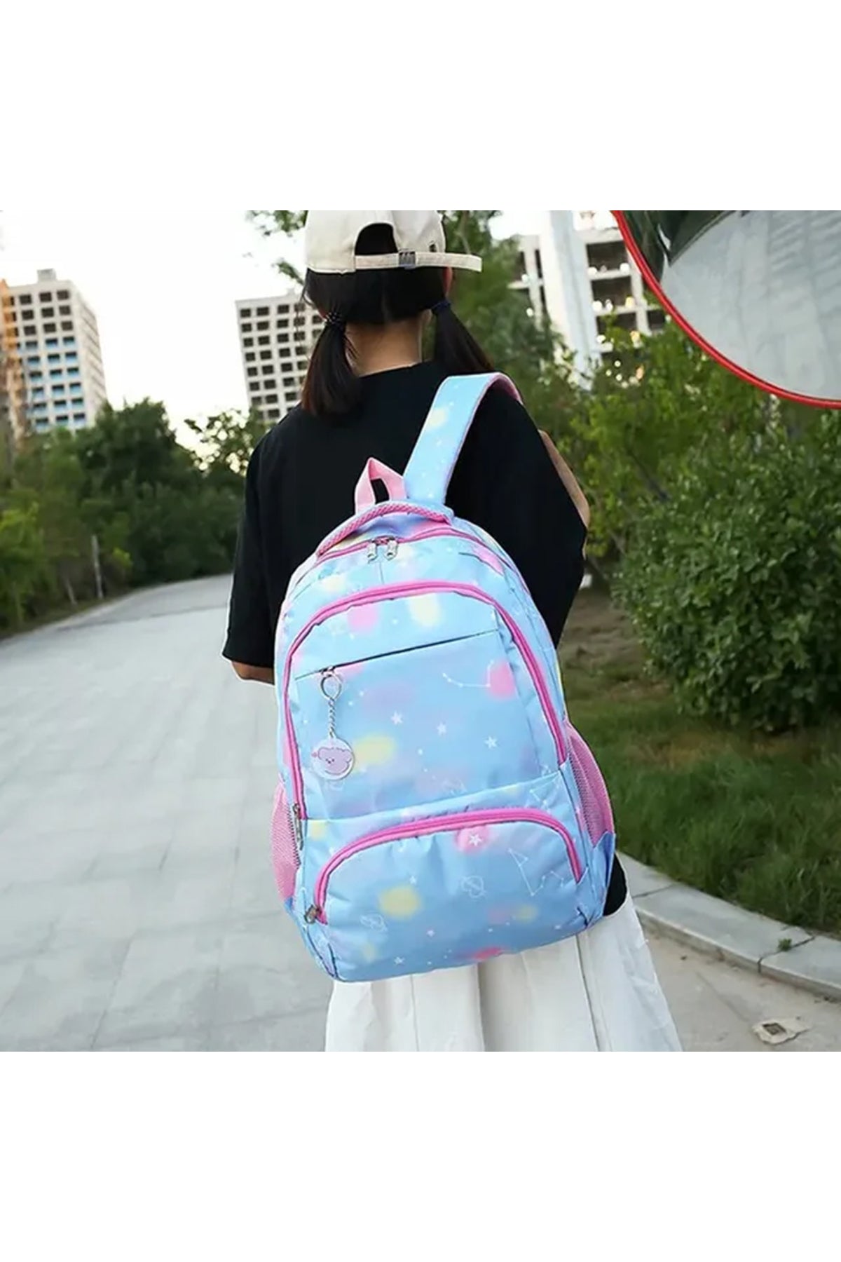 Star Babies - School Backpack With Eco Friendly Lunch Box With Spoon & Fork - Blue/Pink