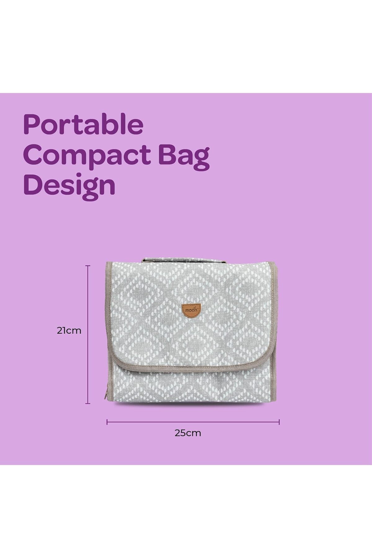 MOON Portable Diaper Changing Station -Waterproof Foldable Baby Travel Changing Bag kit -Beige