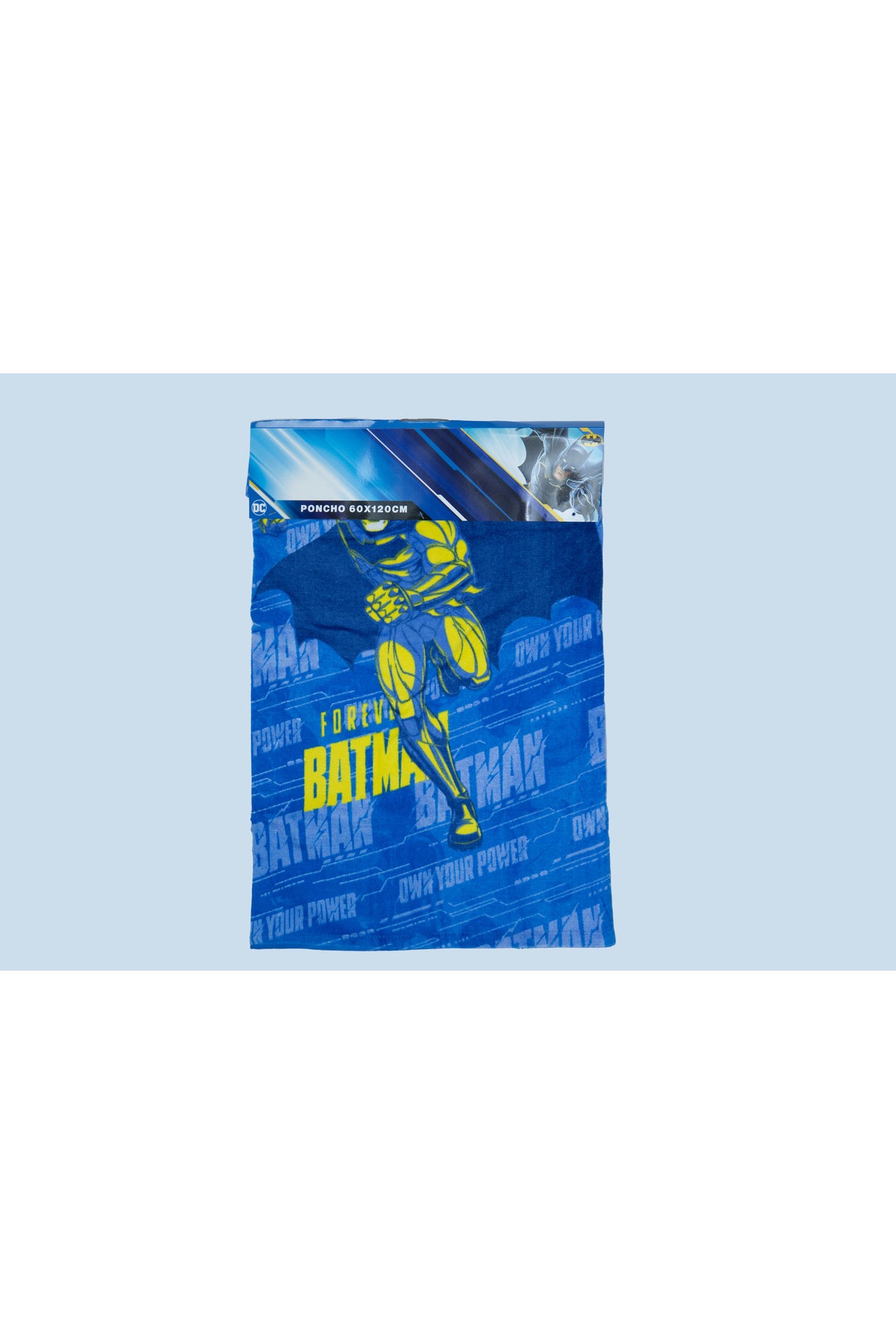 Batman Kids Boys Poncho Towel – 100% Cotton Soft & Absorbent Hooded Bath Towel – Blue Color