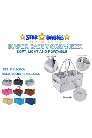 Star Babies - Baby Diaper Caddy Organizer - Pack of 2 - Grey/Grey Green