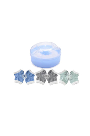 Star Babies Combo Kids Powder Puff + Baby Boy's Knee Pad Pack of 3 - Blue