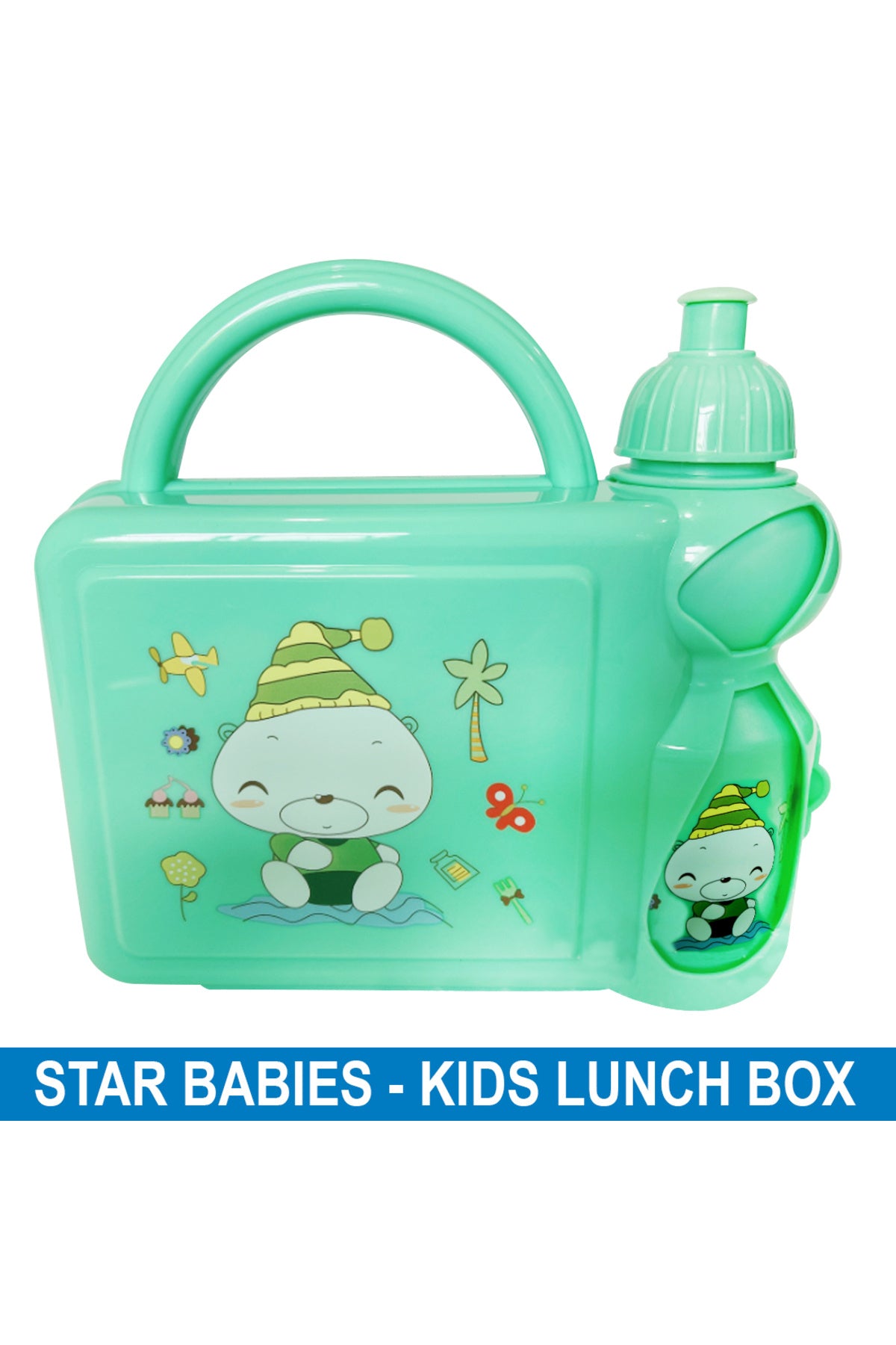 Star Babies - Kids Lunch Box w/ Water Bottle - Light Green