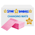 Star Babies - Disposable Changing mats (45x60cm) Large, Pack of 200 - Pink