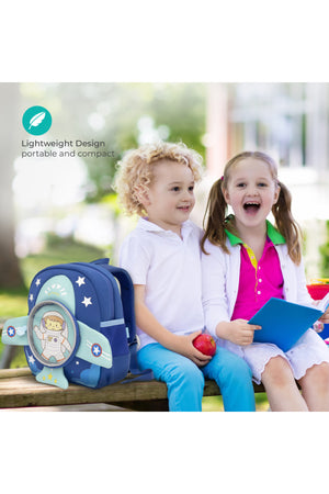 MOON Kids Backpack  – Comfy 3D Design,Padded Straps, Waterproof-Perfect for Preschool, Nursery, Snacks & Lunchbox-Astronaut