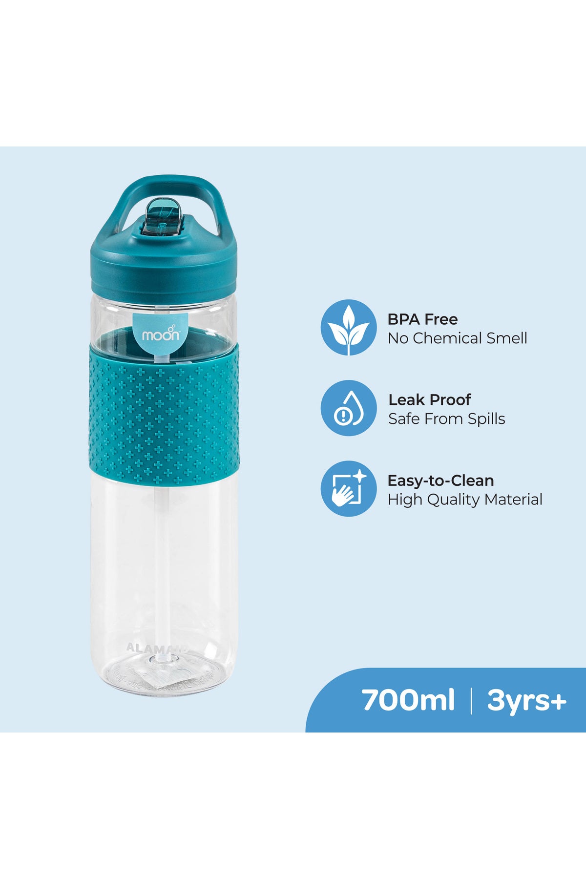 MOON Sipper Bottle With Silicone Sleeve
74x74x243mm
700ml / 24oz