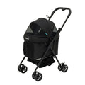 Moon  PawPerch Pet Stroller , Lightweight Foldable | Storage Basket & Waterproof Pad-Black