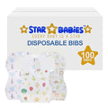 Star Babies Disposable Bibs Pack of 100 - Assorted Printed