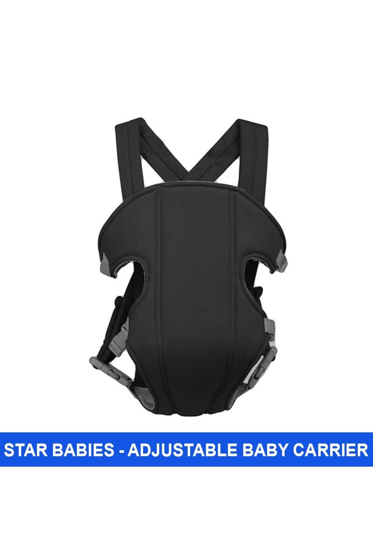Star Babies Baby Carrier Adjustable Breathable Baby Carrier  - Black