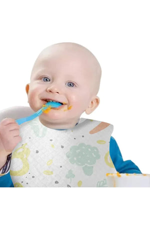 Star Babies Fruits Print Disposable Bibs - 30 Pieces