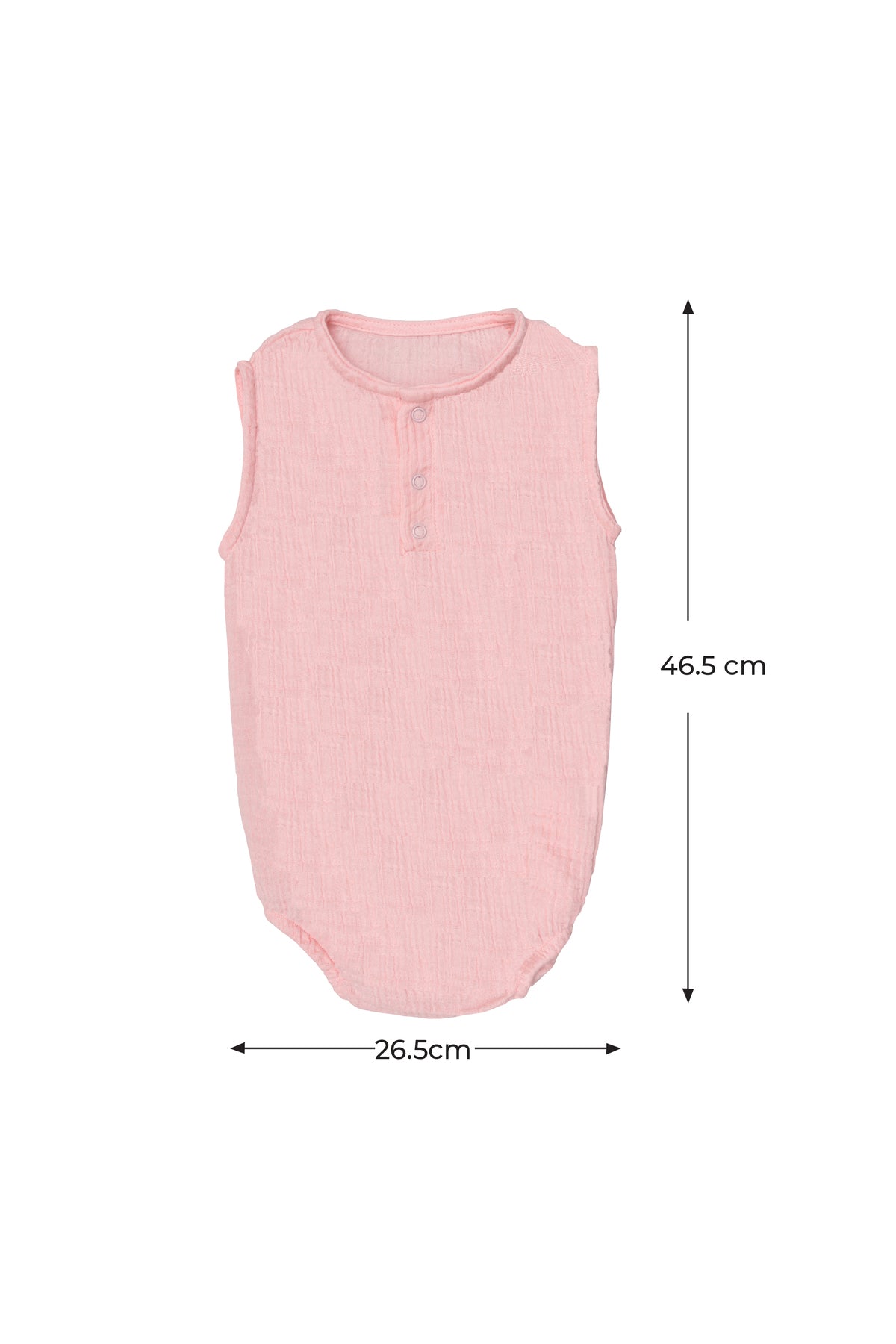 MOON Organic Crinkle Muslin Onesie (18-24 Months)-pink