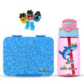 StarMarz - Unicorn Blue Bento Glitter Lunch Box wth Plastic Water Bottle Shark (480ml) - Pink